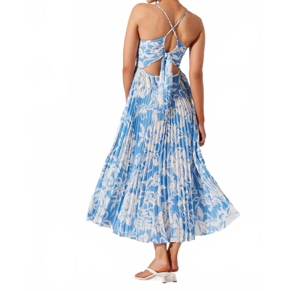 NEW ASTR floral blythe dress in blue - Picture 2 of 5